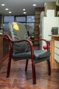 Leather Visitor Chair with Wooden Legs FD