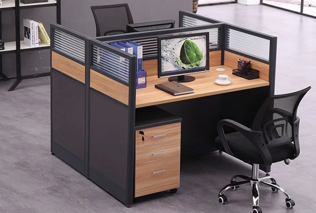 2Way Workstation with Moveable Drawers-Brown KZ204-2