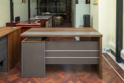 1.2M DESK WITH FIXED DRAWERS-WALNUT.