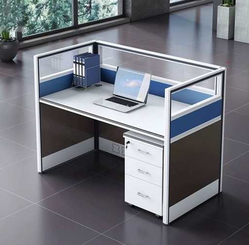 Single Workstation with Moveable Drawers-Brown KAZ201-B